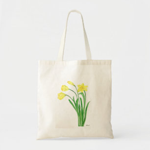 Bolsa Tote Flores de primavera floral amarelas daffodils