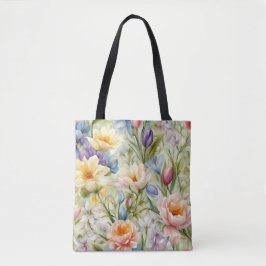 Bolsa Tote Flores de primavera sofisticadas e refinadas. Pint