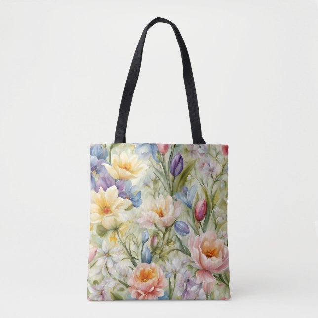 Bolsa Tote Flores de primavera sofisticadas e refinadas. Pint (Frente)