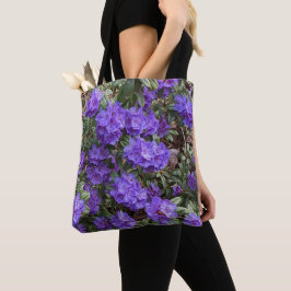 Bolsa Tote Flores de Rododendro Roxo Floral