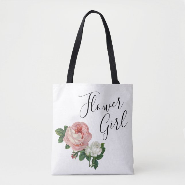 Bolsa Tote Flores de rosas rosa, elegantes e modernas (Frente)
