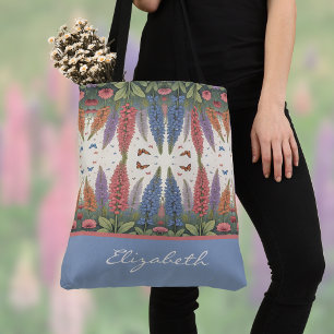 Bolsa Tote Flores de Tremoço em Borboletas Monograma de Vinta