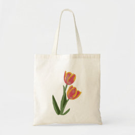 Bolsa Tote Flores de Tulipas pintadas à mão