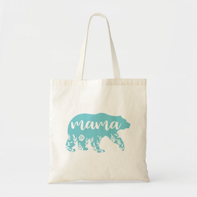 Bolsa Tote Flores De Turquesa De Mama Bear (Frente)