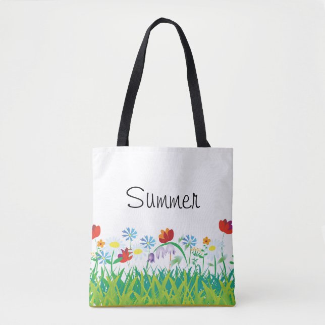 Bolsa Tote flores de verão (Frente)