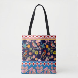 Bolsa Tote Flores de Verão e Pássaros Paraísos Rebeldes