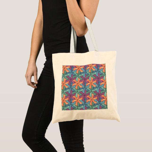 Bolsa Tote Flores De Vidro Tesseladas (Frente (produto))