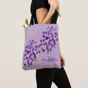 Bolsa Tote Flores de Violeta Bonitas do Monograma
