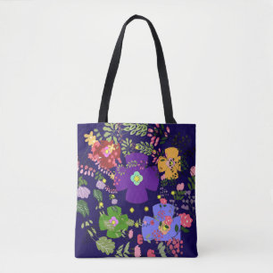 Bolsa Tote Flores Decorativas