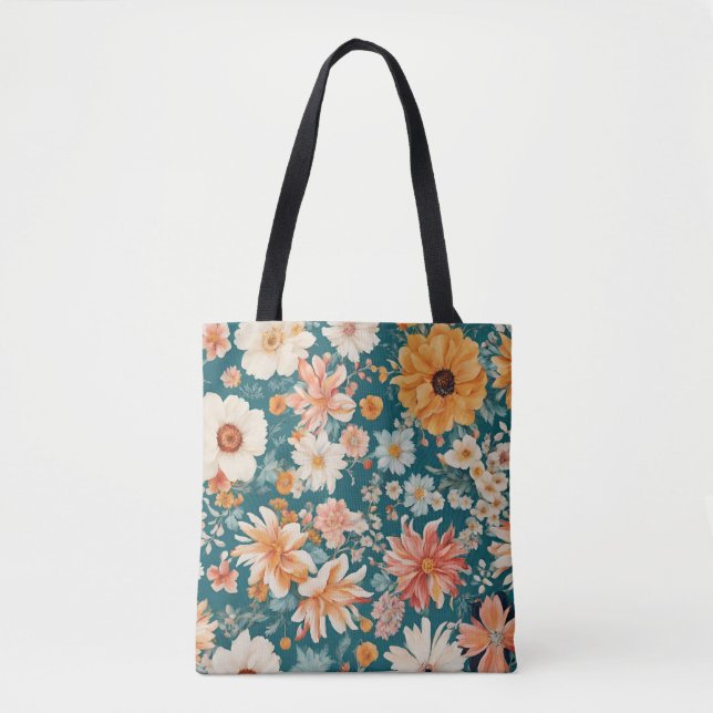 Bolsa Tote Flores Delicadas Incríveis (Frente)