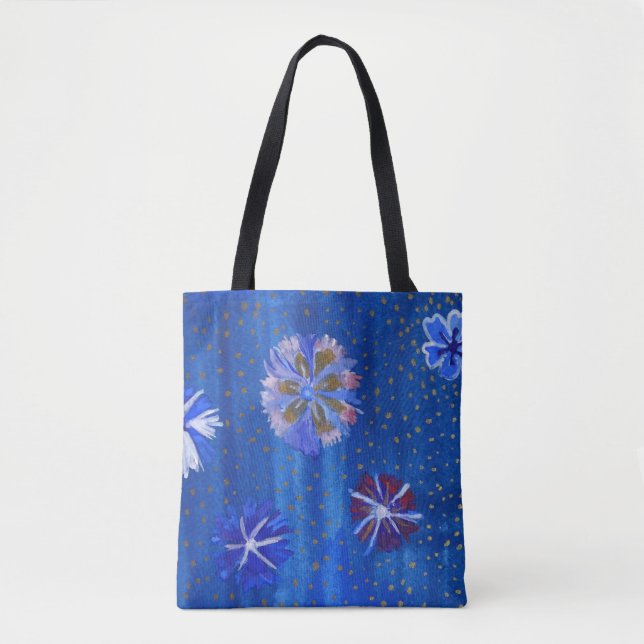 Bolsa Tote Flores Desenhando a Bandeja de Tota Personalizada  (Frente)