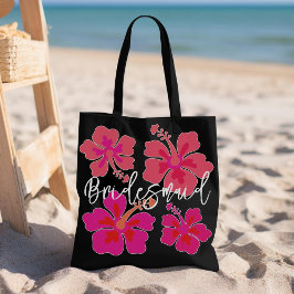 Bolsa Tote Flores do Grande Hibisco Negras