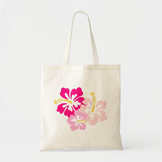 Bolsa Tote Flores do Havaí rosa - Saco de Tote (Frente)
