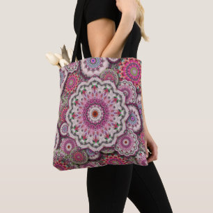 Bolsa Tote flores do mosaico persa damasco mandala chic elega
