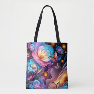 Bolsa Tote Flores e Borboletas