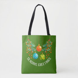 Bolsa Tote Flores e Enfeites de Natal