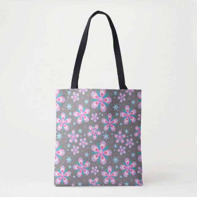 Bolsa Tote flores e estrelas tossaco (Frente)