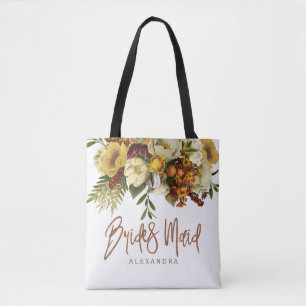 Bolsa Tote Flores e folhas do outono casadas