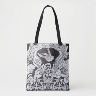 Bolsa Tote Flores e pássaros no estilo art nouveau