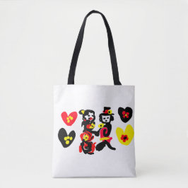 Bolsa Tote Flores e preto e vermelho dia dos namorados