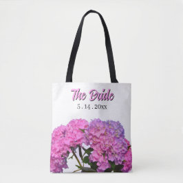 Bolsa Tote Flores elegantes rosa roxo para a Noiva