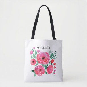 Bolsa Tote Flores em aquarela, buquê 2.
