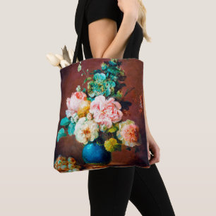 Bolsa Tote Flores em azul Vase por Anne Vallayer