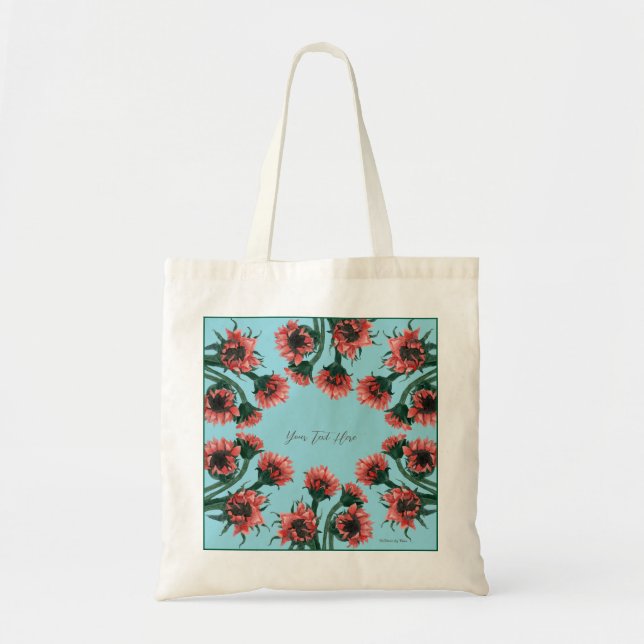 Bolsa Tote Flores em Vaso Aquarela (Frente)