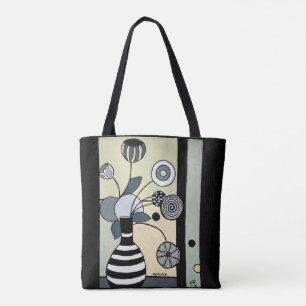 Bolsa Tote Flores em Vaso Striped