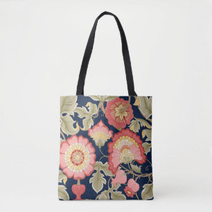 Bolsa Tote Flores fantasmas em retrô, safra, embr jacobão