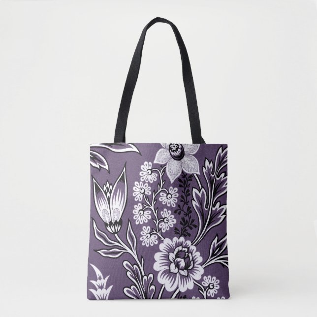 Bolsa Tote Flores Fantásticas (Ameixa) Belas Artes (Frente)
