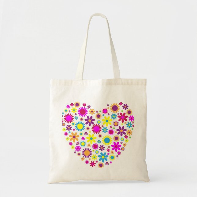 Bolsa Tote Flores felizes (Frente)