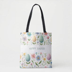 Bolsa Tote Flores Felizes de Páscoa