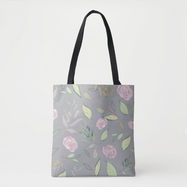 Bolsa Tote Flores Festivas De Aquarelas 2 (Frente)