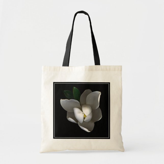 Bolsa Tote Flores | Flor Solteiro Magnolia Branca (Frente)