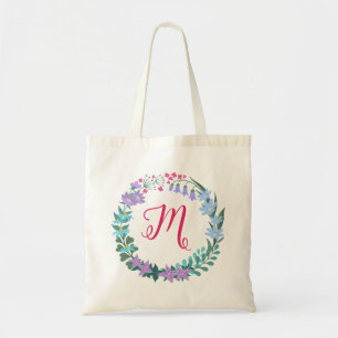 Bolsa Tote Flores Florais Bluebells Monograma Colorido de Fer