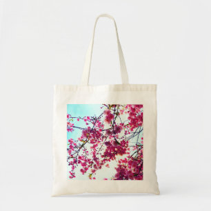 Bolsa Tote Flores florais cor-de-rosa Elegante Flores cerejei