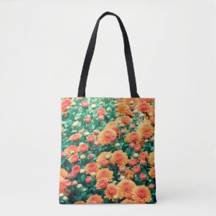 Bolsa Tote Flores florescentes num outono de jardinagem, fund