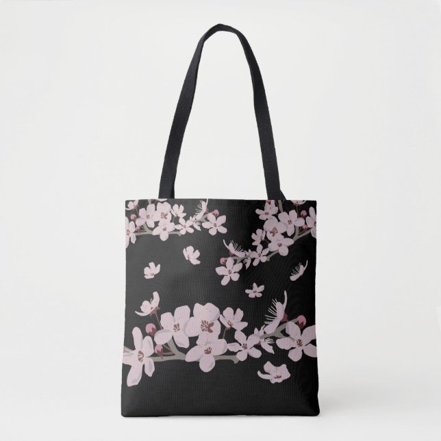 Bolsa Tote Flores Flutuantes De Cereja (Frente)