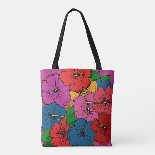 Bolsa Tote Flores Hibiscus #5 (Verso)