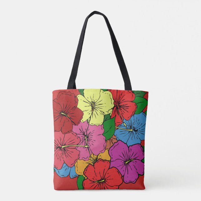 Bolsa Tote Flores Hibiscus #6 (Verso)