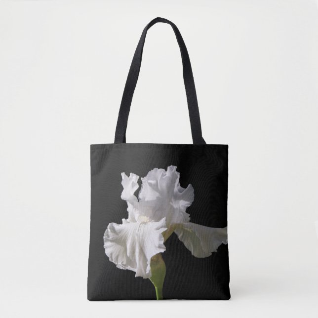 Bolsa Tote Flores | Íris branca (Frente)