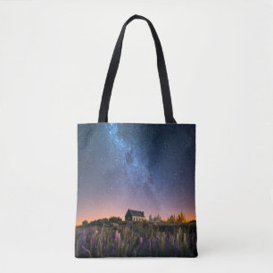 Bolsa Tote Flores   Lupines Blooming Lake Tekapo Nova Zelândi