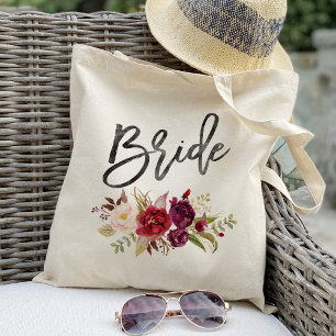 Bolsa Tote Flores Marsala Burgundy noiva favor de casamento