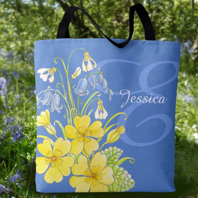 Bolsa Tote Flores moldadas nome personalizado tossaco (Criador carregado)