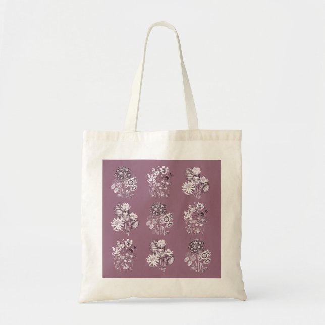 Bolsa Tote Flores monocromáticas em massa (Frente)