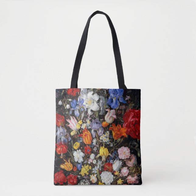 Bolsa Tote Flores no Navio de Madeira, Jan Brueghel, o Velho (Frente)