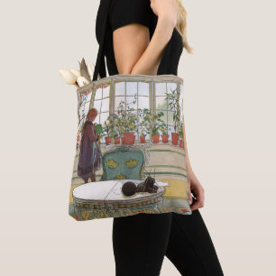 Bolsa Tote Flores no Windowsill por Carl Larsson