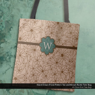 Bolsa Tote Flores-País: Tom e Monograma Verde Caçador