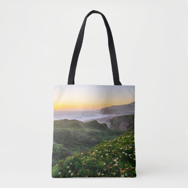 Bolsa Tote Flores | Papais noeis Cruz Califórnia (Frente)